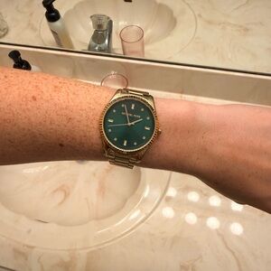 Michael Kors Gold Watch with Teal Dial